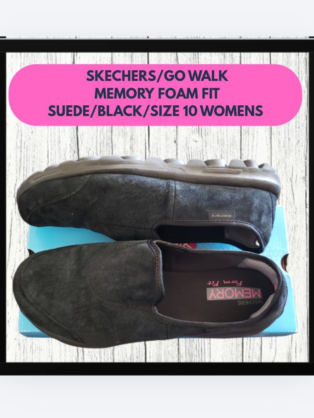 Skechers GOwalk Women's Black Suede Slip-On Memory Foam